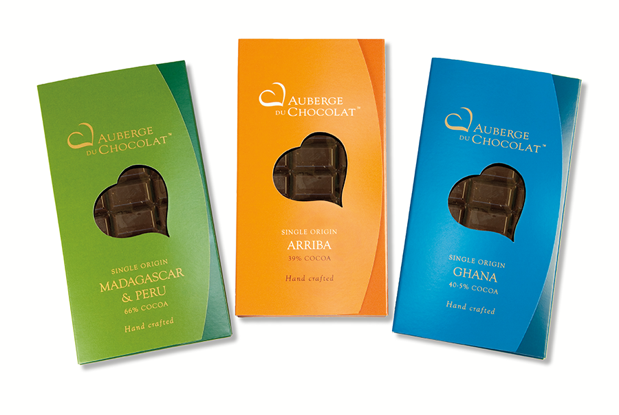 Packaging design for artisan chocolate maker, Auberge Du Chocolat, London
