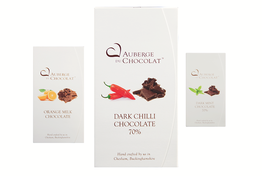 Packaging design for artisan chocolate maker, Auberge Du Chocolat, London