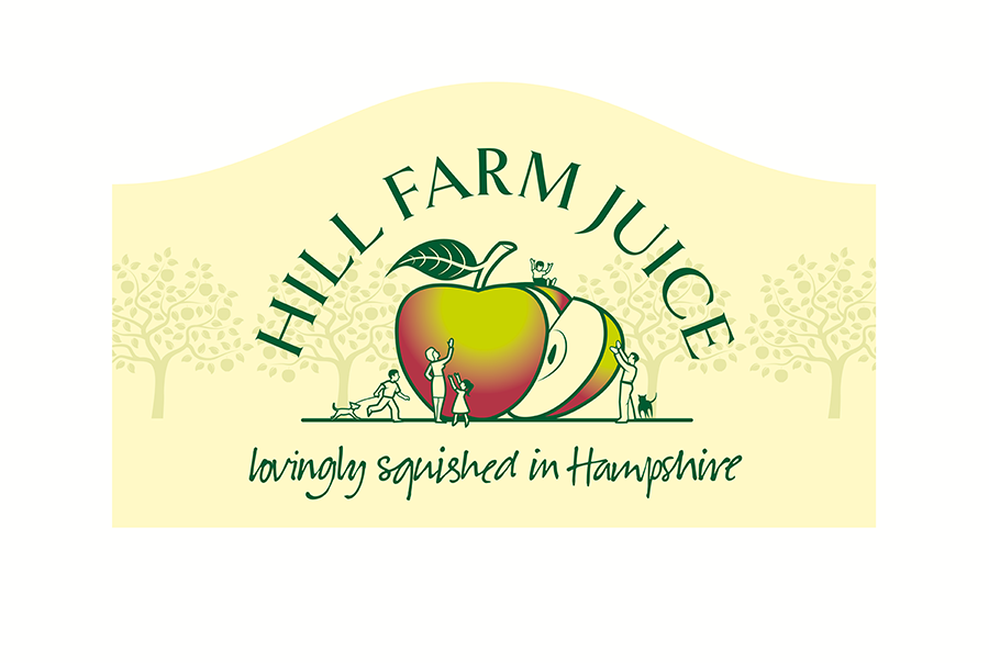 Brand identity design for apple juice producer, Hill Farm Juice, near Portsmouth, Hampshire