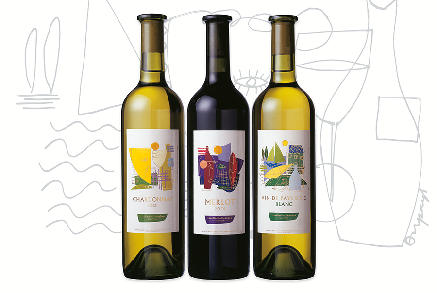 Wine label packaging design for Surrey Free Inns (SFI Group) wine bottles