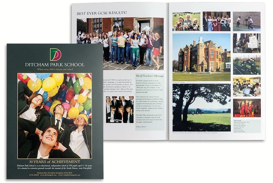 Brand identity and brochure design for Ditcham Park School, near Portsmouth, Hampshire